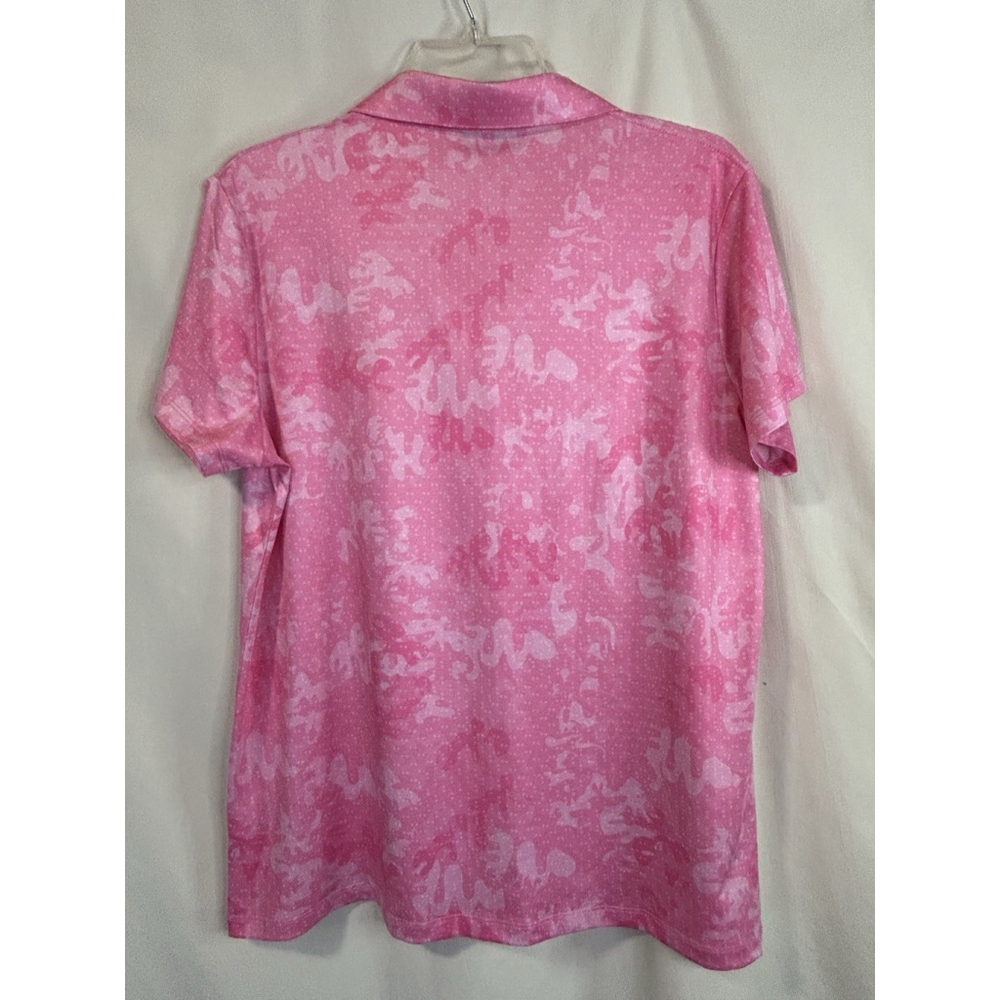 Yatta Golf Womens Pink Camo Print Short Sleeve Polo Shirt Size XL Breathable EUC - Picture 6 of 7